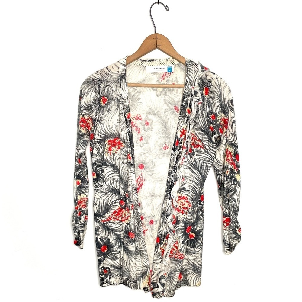 Anthropologie | Sparrow Floral Print Open Cardigan Sweater